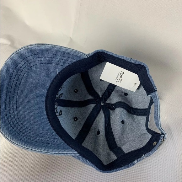 Rue 21 Womens Baseball Cap Denim Distressed Blue with Adjustacle Strap🌺 - Picture 4 of 4